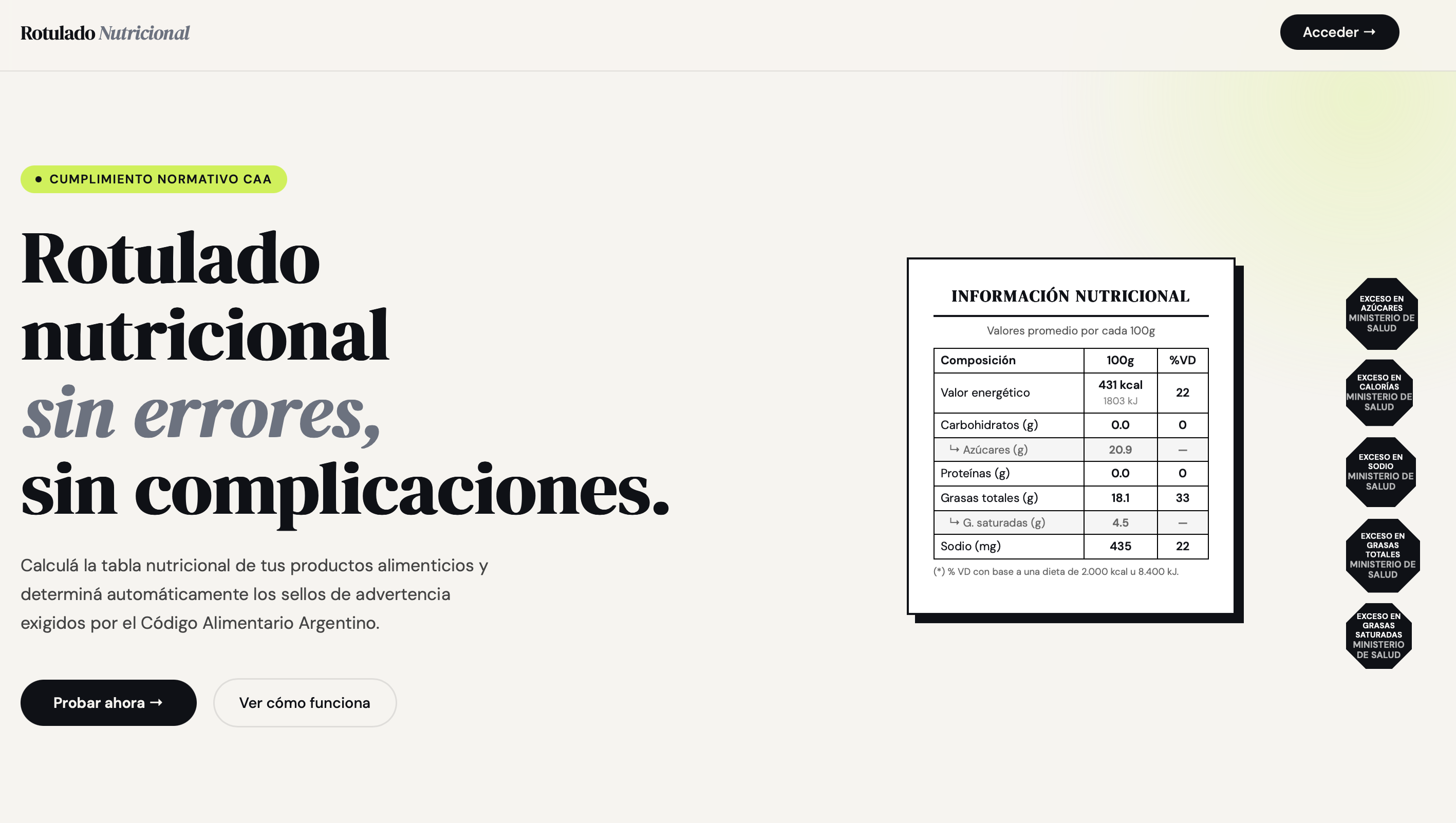 Rotulado Nutricional